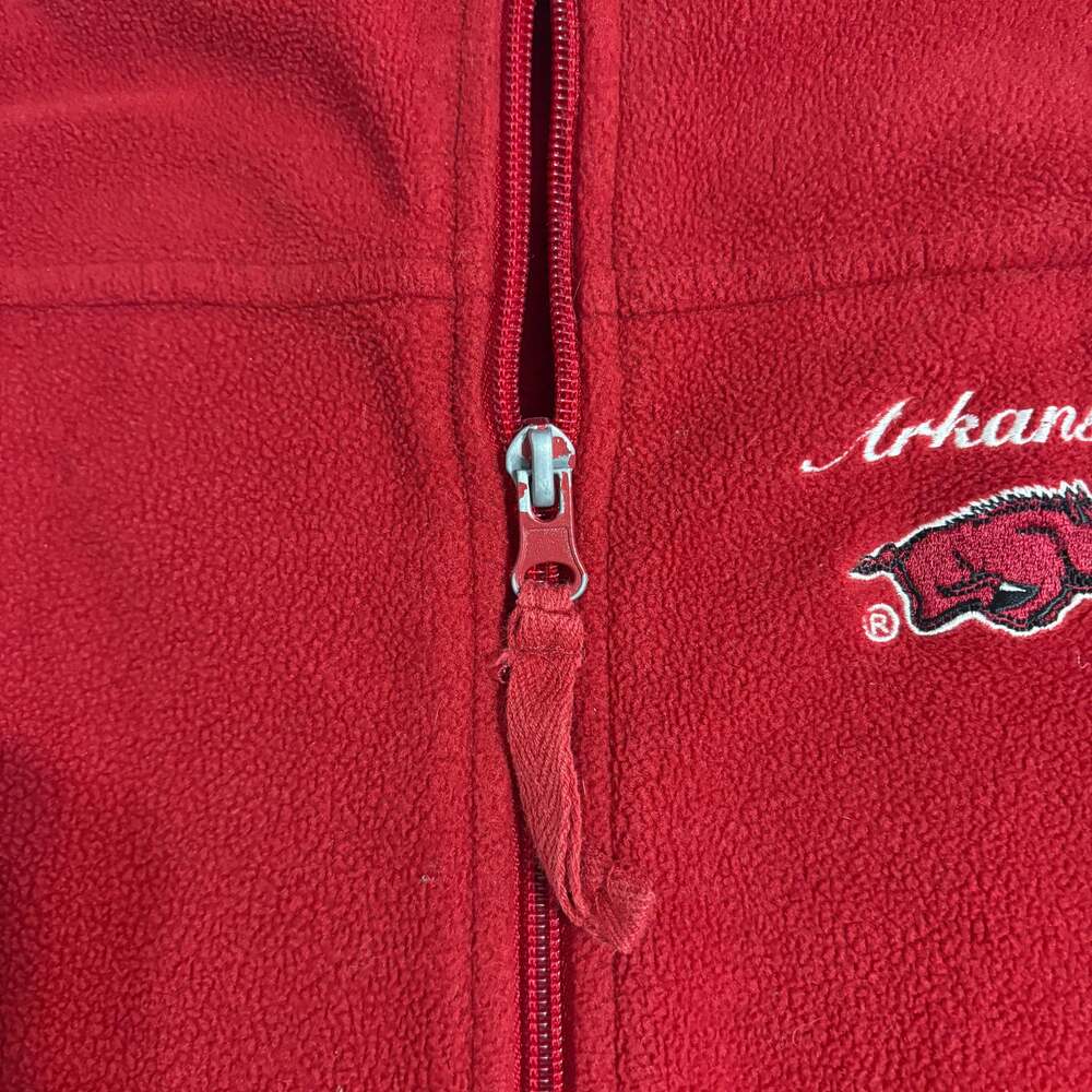 Arkansas Razorbacks Full-Zip Fleece Vest Red - Picture 3 of 6